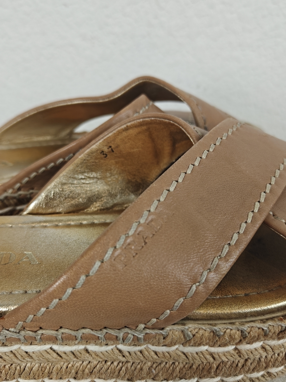 Prada Colorblock Leather Espadrille Platform Sandals | Euro Chic Statement 6.5 - Picture 3 of 13